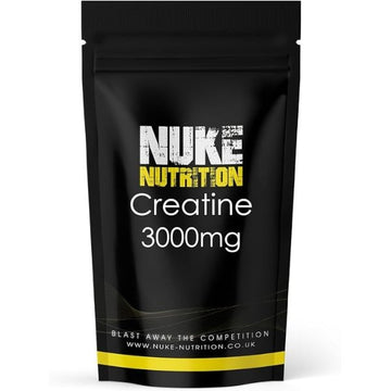 Nuke Nutrition Creatine Tablets 3000mg - 120 Tablets - Pure Creatine Monohydrate Supplements Boost Muscle Mass, Bulk & Strength - Excellent Pre Workout for Men & Women - Boost Energy & Performance