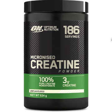 Optimum Nutrition Micronised Creatine Monohydrate Powder, Creatine, Unflavoured, Supplement to Improve Strength and Muscle Performance, Pre and Post Workout, 634 g, 186 Servings