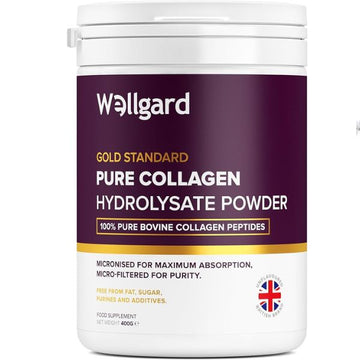 Collagen Powder, Gold Standard Bovine Collagen Peptides Powder by Wellgard - High Levels of The 8 Essential Amino Acids, Collagen Supplements, Halal & Kosher, Made in UK