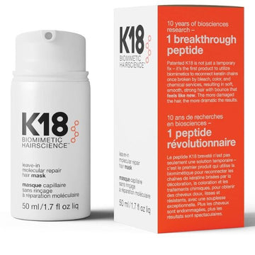 K18 Leave-In Molecular Hair Mask, Repairs Dry or Damaged Hair, Reverse Hair Damage from Bleach, Colour, Chemical Services & Heat