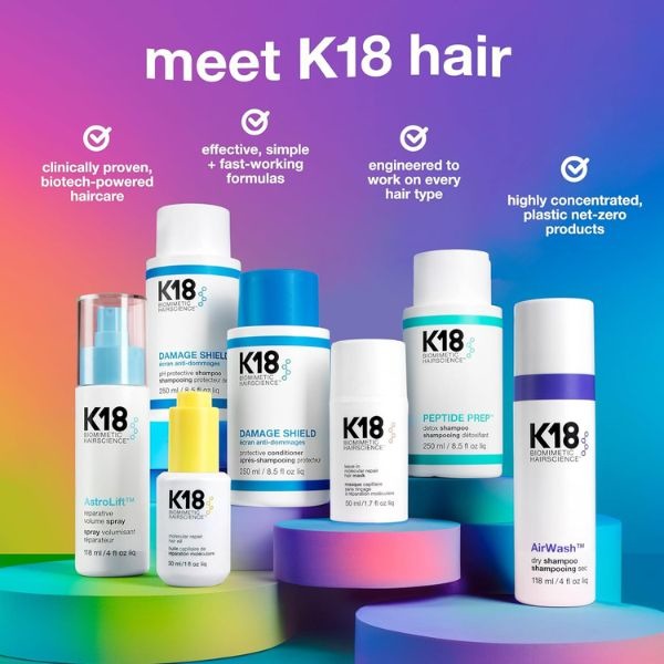 K18 Leave-In Molecular Hair Mask, Repairs Dry or Damaged Hair, Reverse Hair Damage from Bleach, Colour, Chemical Services & Heat