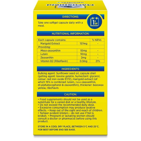 MacuShield Original Plus Capsules - 90-Day Pack, Eye Health Supplement* with Lutein Zeaxanthin and Meso-Zeaxanthin + Vitamin B2 (Riboflavin) which Helps Maintain Normal Vision